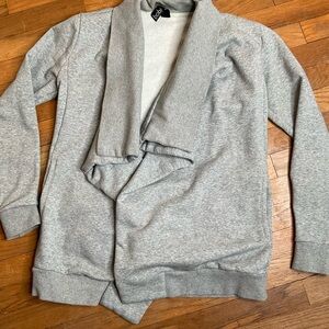 Bobi open front cardigan sweatshirt, grey, size Medium, EUC!